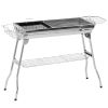 Charcoal Grill, Stainless Steel Portable Folding BBQ, Outdoor Hibachi for Backyard Cooking, Camping, Picnic, Party, Tailgating and Travel with Pan