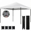 10 x 10 ft Pop Up Canopy Tent with One Push Setup, Outdoor Portable Instant Canopy Shelter w/ Roller Bag, White