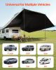 Vehicle Awning, Large 10' x 7' Shade Coverage Car Side Awning, PU2000mm UV50+ Car Awning with Extended Side Canopies and Portable Storage Bag