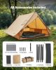 Camping Hot Tent, 2 Persons Cabin Tent with Stove Jack & Poles, Waterproof Winter Tents Shelters with Fireproof Ground Mat