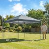 10 x 10 ft Pop Up Canopy Tent with One Push Setup, Outdoor Portable Instant Canopy Shelter w/ Roller Bag, Dark Gray