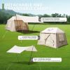 5.72mÂ² Outdoor Inflatable Camping Tent With Canopy, Easy Setup 4 Season Windproof Glamping Tent with Mesh Windows & Pump, Outdoor Cotton Tent