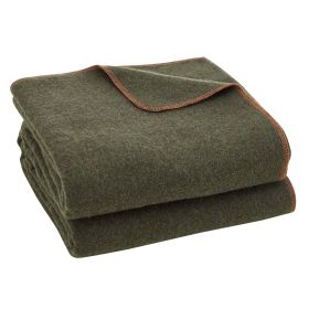 VEVOR Wool Camping Blanket, Large Warm Stadium Blanket, Waterproof & Windproof, Flame Retardant, Great for Outdoors, Picnics, Hiking, Sports Even (Material: Wool Blend, Color: Military Green)