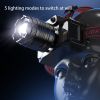 Super Bright LED Headlamp Flashlight USB Rechargeable Headlight Waterproof Lamp