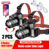 Super Bright LED Headlamp Flashlight USB Rechargeable Headlight Waterproof Lamp