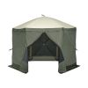 Pop Up Gazebo Tent, Pop-Up Screen Tent 6 Sided Canopy Sun Shelter with 6 Removable Privacy Wind Cloths & Mesh Windows